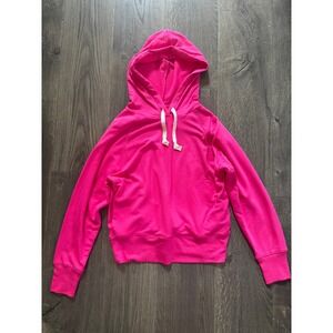 J.Crew Hoodie XS Hot Pink Soft Modal Blend Kangaroo Pocket Sweatshirt NWOT